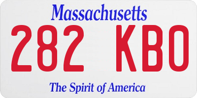 MA license plate 282KB0
