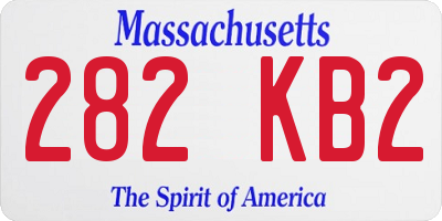 MA license plate 282KB2