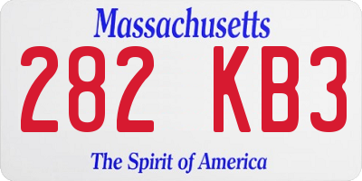 MA license plate 282KB3