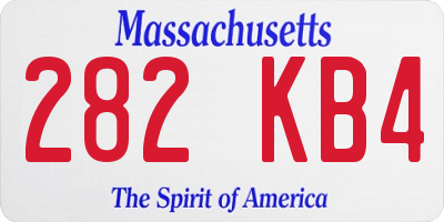 MA license plate 282KB4