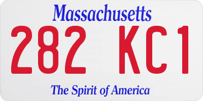MA license plate 282KC1