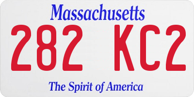 MA license plate 282KC2