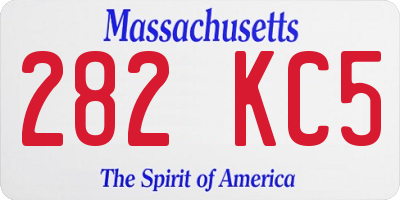 MA license plate 282KC5