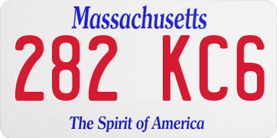 MA license plate 282KC6