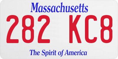 MA license plate 282KC8