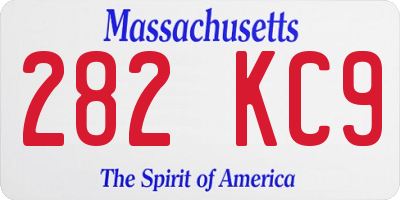 MA license plate 282KC9