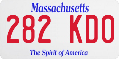 MA license plate 282KD0