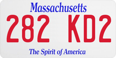 MA license plate 282KD2