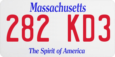 MA license plate 282KD3