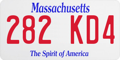 MA license plate 282KD4