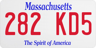 MA license plate 282KD5