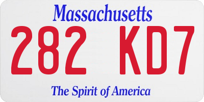 MA license plate 282KD7