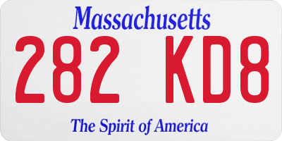 MA license plate 282KD8