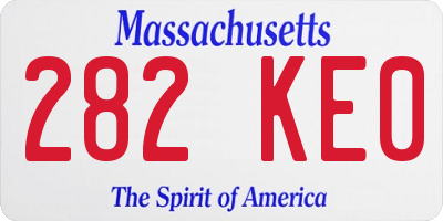MA license plate 282KE0