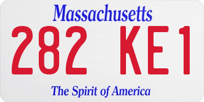 MA license plate 282KE1