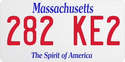 MA license plate 282KE2