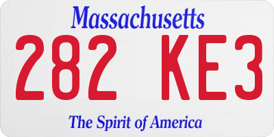 MA license plate 282KE3