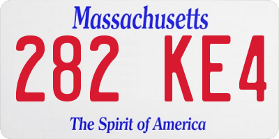 MA license plate 282KE4