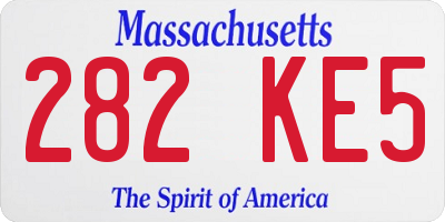 MA license plate 282KE5