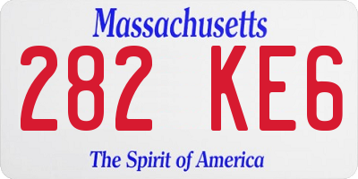 MA license plate 282KE6