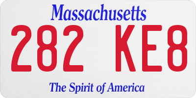 MA license plate 282KE8