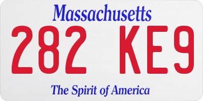 MA license plate 282KE9