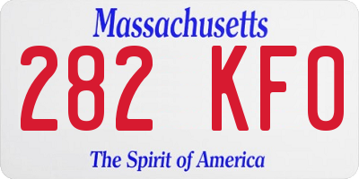MA license plate 282KF0