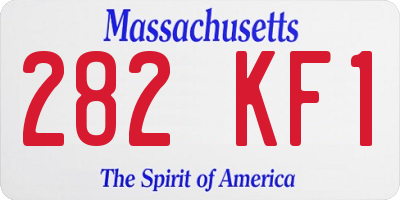 MA license plate 282KF1