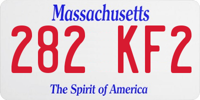 MA license plate 282KF2