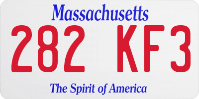 MA license plate 282KF3