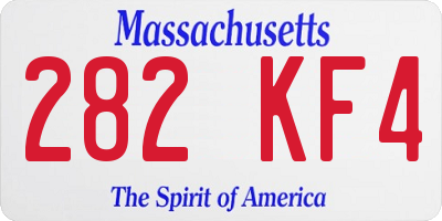 MA license plate 282KF4