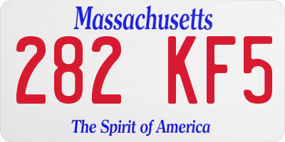 MA license plate 282KF5