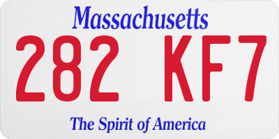 MA license plate 282KF7