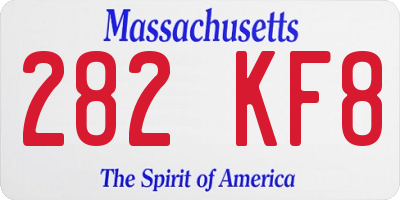 MA license plate 282KF8