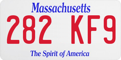 MA license plate 282KF9