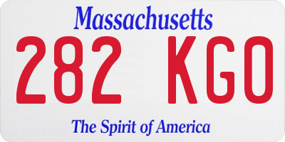 MA license plate 282KG0
