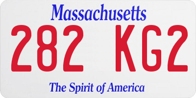 MA license plate 282KG2