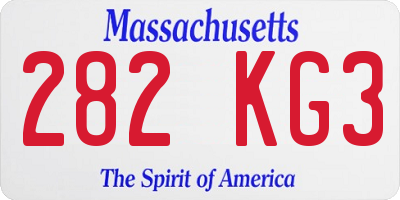 MA license plate 282KG3