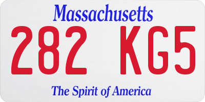MA license plate 282KG5