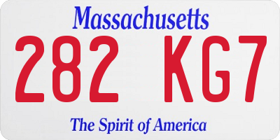 MA license plate 282KG7