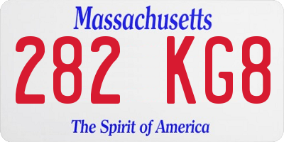 MA license plate 282KG8