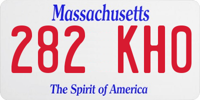 MA license plate 282KH0