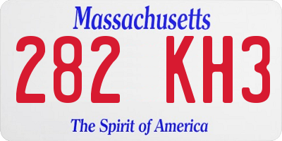 MA license plate 282KH3