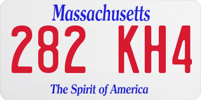 MA license plate 282KH4