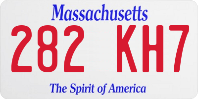 MA license plate 282KH7