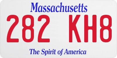 MA license plate 282KH8