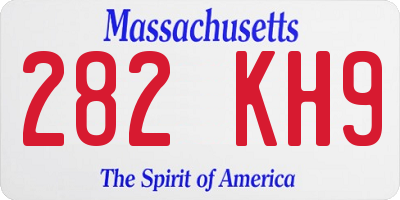 MA license plate 282KH9