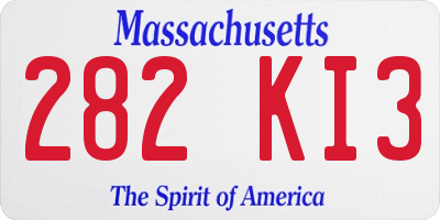 MA license plate 282KI3