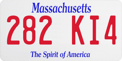 MA license plate 282KI4