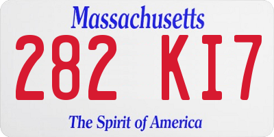MA license plate 282KI7